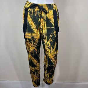 Koral Yellow and Black Abstract Joggers